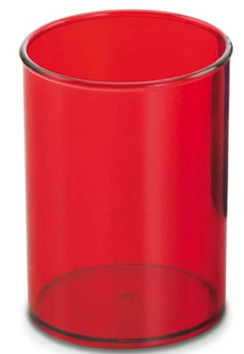 CUBILETE PLASTICO TRANSPARENTE ROJO FAIBO