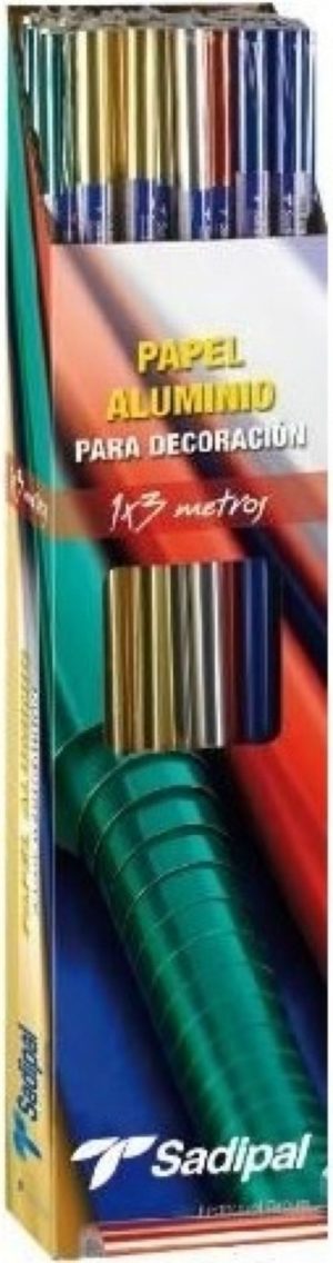 Exp 25 rollos papel de aluminio collection 1x3m colores surtidos