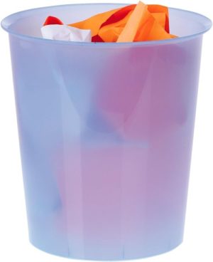 Papelera plastico traslucido azul