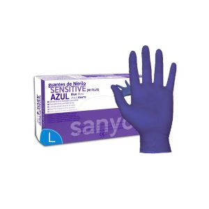 C/100 GUANTES NITRILO DERMOLITE AZUL TALLA L