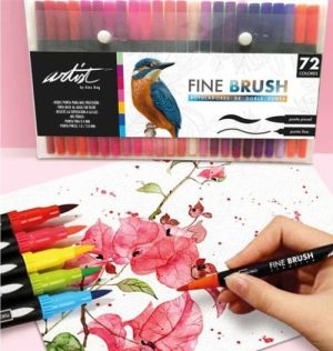 Estuche 72 rotuladores fine brush doble punta colores surtidos