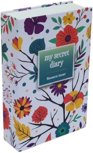 Caja fuerte con combinación y forma de libro flowers lover