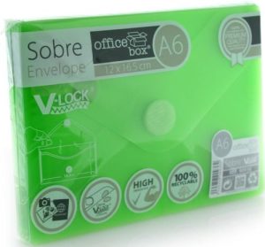 PAQ/10 SOBRE A6 V-LOCK 120X160 MM VELCRO COLOR VERDE