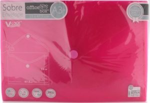 PAQ/10 CARPETA SOBRE A3+ V-LOCK 330X475 CIERRE VELCRO ROJO