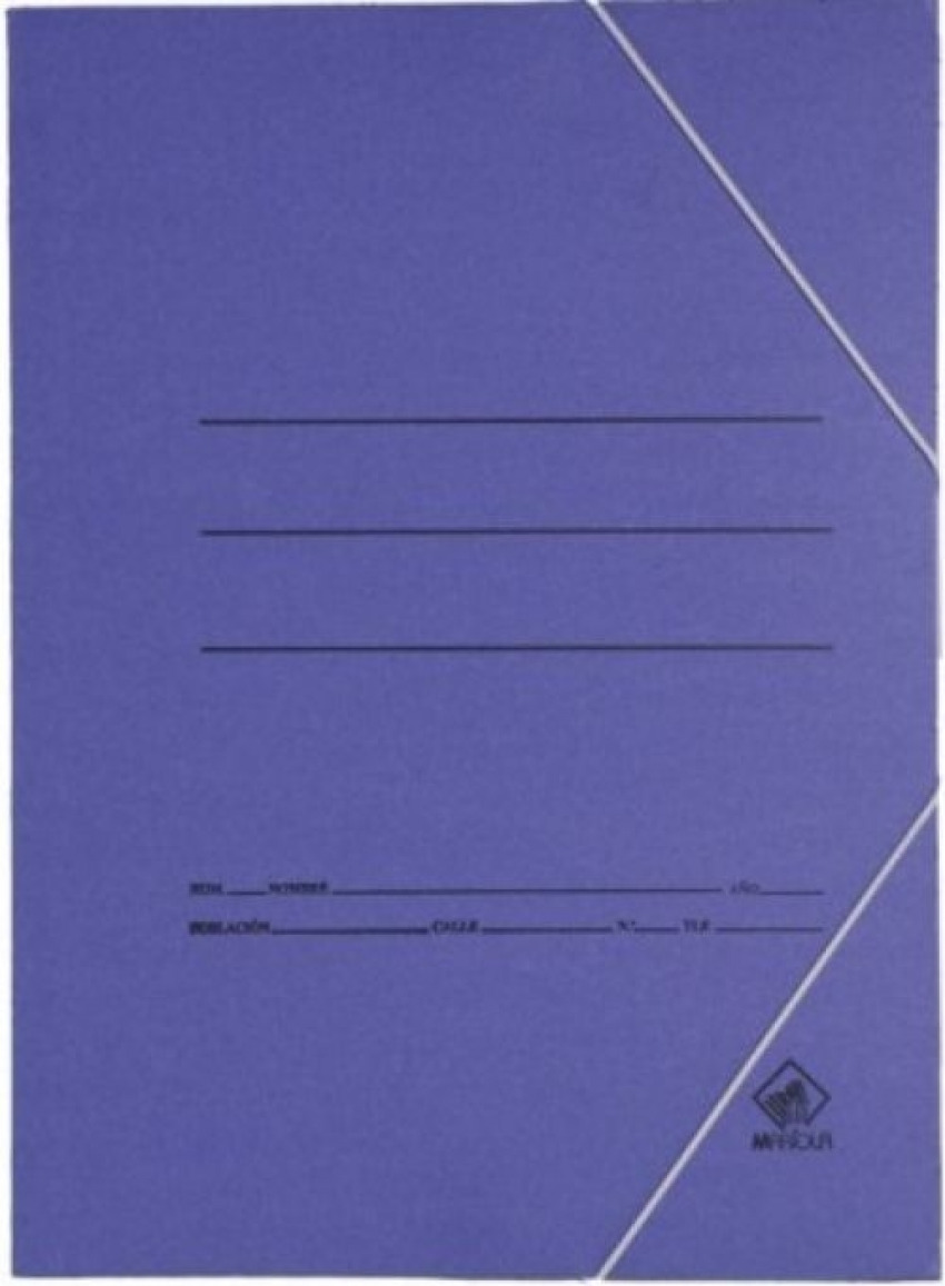 PAQ/20 CARPETA CARTON Fº GOMAS SIN SOLAPAS AZUL
