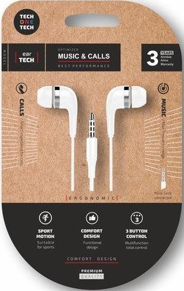 Blister auriculares soft eartech white intrauditivos jack