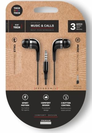 Blister auriculares soft eartech black  intrauditivos jack