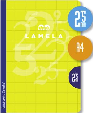 LIBRETA A4 50H 70G CUADROVIA 2,5MM COLORES SURTIDOS