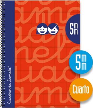 CUADERNO ESPIRAL 4º 80H 90G 5MM ROJO CUADROVIA EXTRADURA