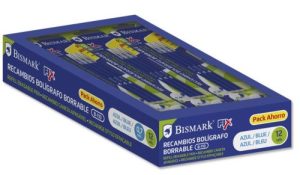 C/12 blisters recambio boligrafo borrable azul bismark