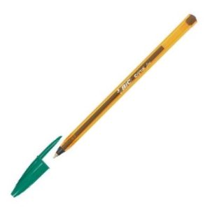 C/50 boligrafo bic cristal fine verde