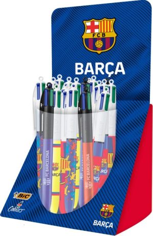 Exp 30 boligrafos bic 4 colores f.c. barcelona punta 1mm
