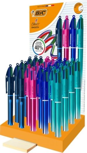 EXP 36 BOLIGRAFOS BIC 4 COLORES SMOOTH GRADIENT PUNTA 1MM