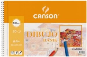 Bloc dibujo espiral basik con recuadro a4+ 20h 130g. microperforado 20% de hojas gratis