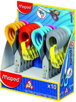 EXP 10 TIJERA ESCOLAR SENSOFT 13CM ZURDOS