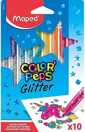 Estuche 8 rotuladores color peps glitter maped