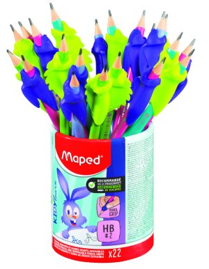 Bote 20 lapiz grafito hb con goma + adaptador kidy learn