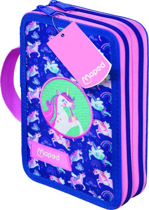 Plumier 2 cremalleras multiproducto 38 piezas unicornio maped
