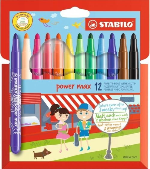 ESTUCHE 12 ROTULADORES STABILO POWER MAX PUNTA 3MM