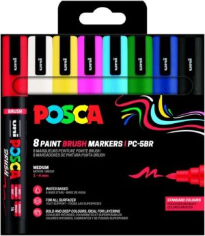 Estuche 8 colores posca pc5br/8c colores básicos surtidos