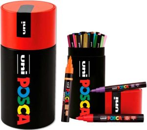 Lata metalica 13 rotuladores posca pc5m basic uni-ball