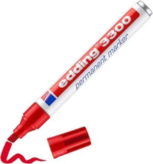 c/10 Rotulador Edding 3300 rojo marcador punta biselada