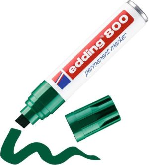 C/5 ROTULADOR EDDING 800 VERDE PERMANENTE PUNTA BISELADA