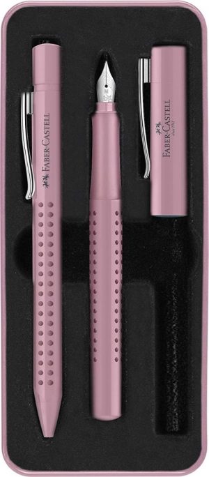 Set estilografica m y boligrafo m color sombra rosa