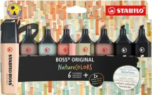 Estuche 8 marcadordes fluorescentes stabilo boss nature colors surtidos