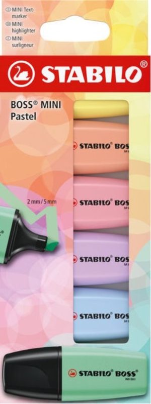 ESTUCHE 6 MARCADORES STABILO BOSS PASTEL MINI