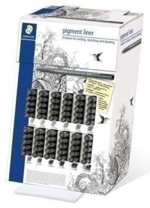 Expositor 60 rotuladores calibrados pigment liner 308 graduaciones surtidas