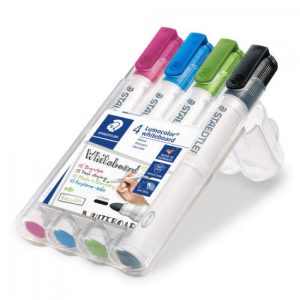 Estuche 4 rotuladores lumocolor whiteboard marker 351 colores surtidos