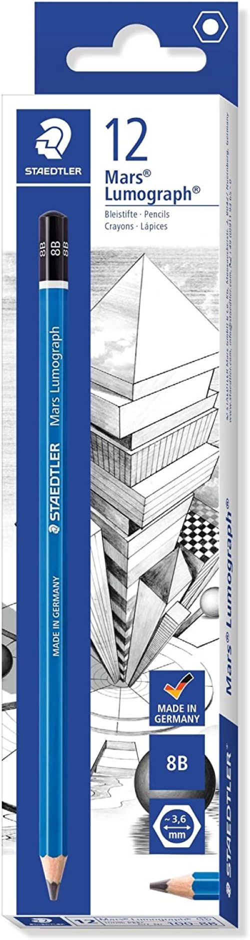 C/12 LAPIZ DE GRAFITO MARS LUMOGRAPH 100 8B