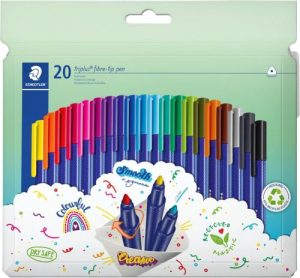 Estuche 20 rotuladores triplus 323 colores surtidos punta 1mm.