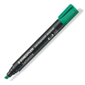 C/10 ROTULADOR LUMOCOLOR 350 VERDE PUNTA BISELADA