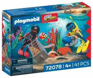 POLICIA BUZO CON TESORO PLAYMOBIL