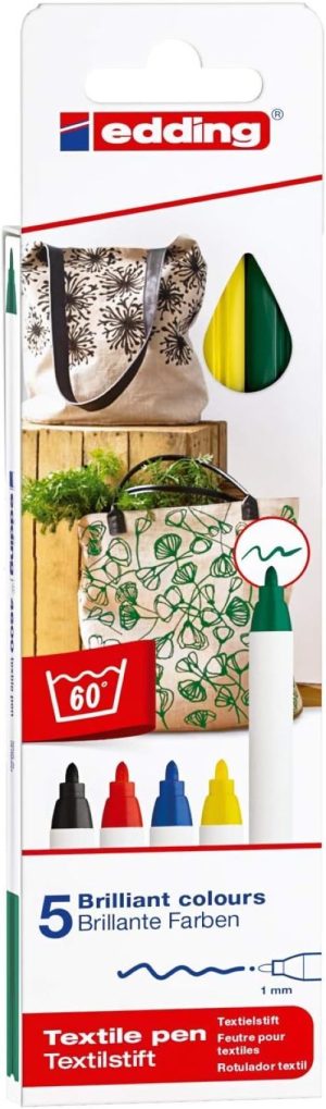 Estuche 5 rotulador edding 4600 textil colores surtidos