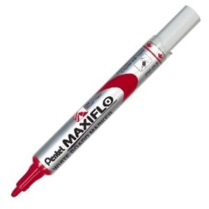 C/12 rotulador para pizarra blanca maxiflo s color rojo punta media pentel
