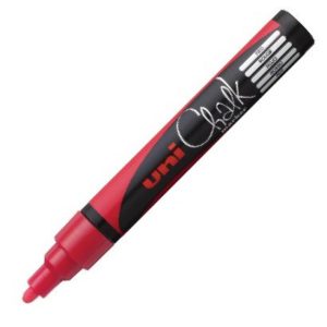 ROTULADOR TIZA LIQUIDA ROJO UNI-CHALK MARKER PWE M5
