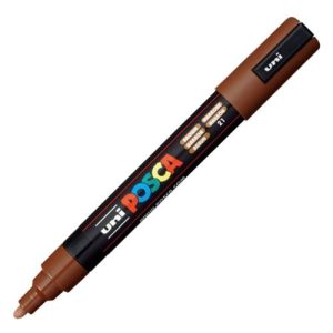 MARCADOR UNI-POSCA PC5M COLOR MARRON OSCURO PUNTA 1,8-2,5MM