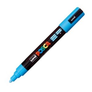 marcador uni posca pc-m5 color azul claro punta 1,8-2,5mm