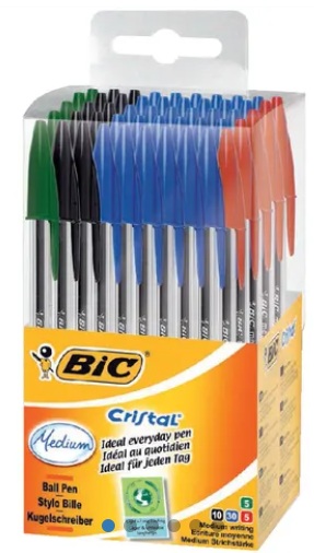 C/50 BOLIGRAFO BIC CRISTAL COLORES SURTIDOS