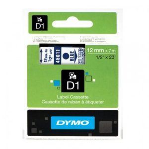 Cinta dymo d1 12mmx7m azul/transparente