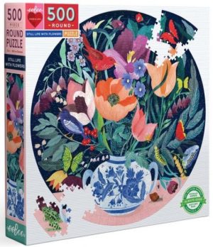 PUZLE REDONDO 500 PIEZAS BODEGON CON FLORES EEBOO