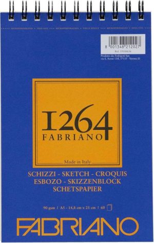 Bloc espiral fabriano 1264 croquis a5 60h 90g.