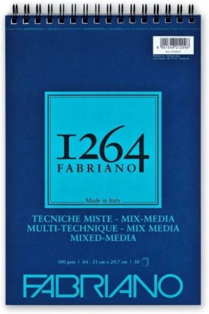 Bloc espiral fabriano 1264 mix-media a4 30h 300g
