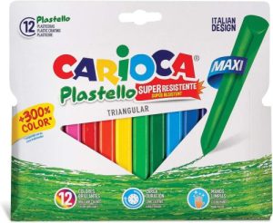 ESTUCHE 12 PLASTICERA MAXI TRIANGULAR CARIOCA PLASTELLO