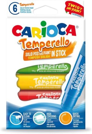 Estuche 6 colores tempera solida temperello 10g colores surtidos