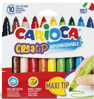 Estuche 10 rotuladores carioca creatip maxi punta cónica colores surtidos