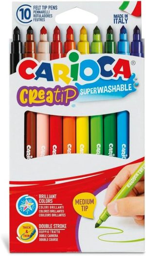 Estuche 10 rotuladores carioca creatip punta conica colores surtidos